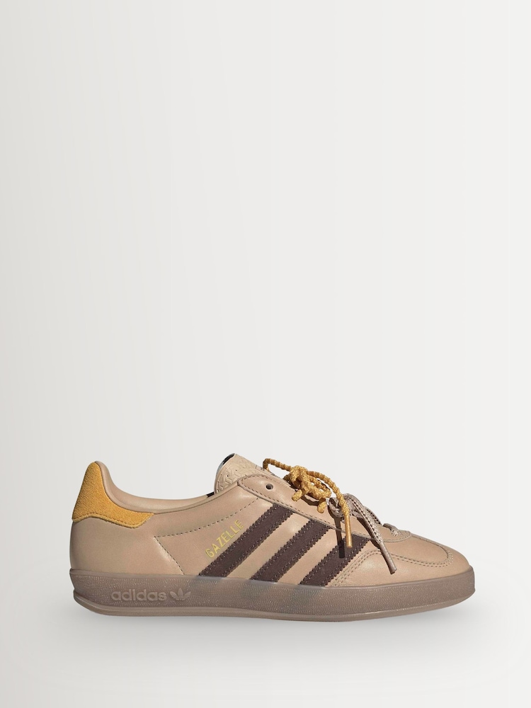 adidas Originals Beige Gazelle Indoor Trainers - Image 1 of 9