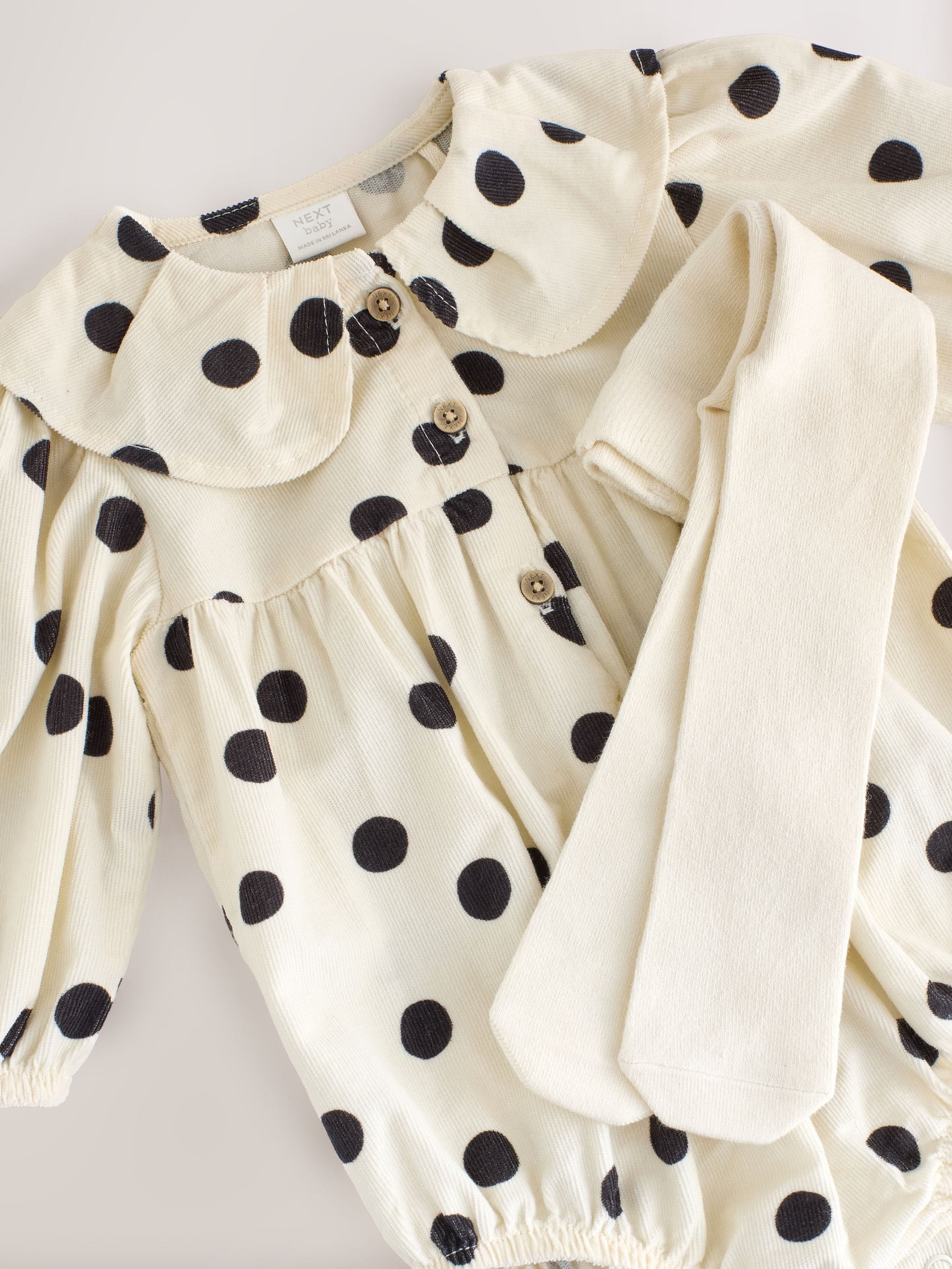 Buy Monochrome Spot Baby Romper And Tights 2 Piece Set (0mths-2yrs