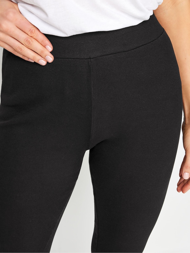Long Tall Sally Black Ribbed Leggings - Image 4 of 5
