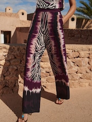 Love & Roses Multi Zebra Print Ric Rac Trim Trousers - Image 4 of 4