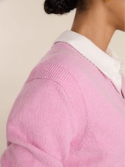 Baukjen Pink Gwen V-Neck Wool Blend Jumper - Image 3 of 5