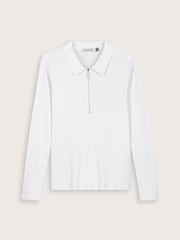 Baukjen Cotton Zip Collar White Top - Imagen 4 de 4
