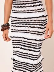 Lipsy Monochrome Crochet Maxi Dress - Image 4 of 5