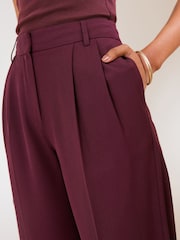 Friends Like These Purple Fig Elastic Back Tailored Wide Leg Trousers - Image 3 of 5