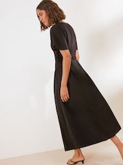 Friends Like These Black Belted Flutter Sleeve Midi Dress - Image 4 of 5