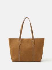 Accessorize Brown Suedette Tote Bag - Image 1 of 2