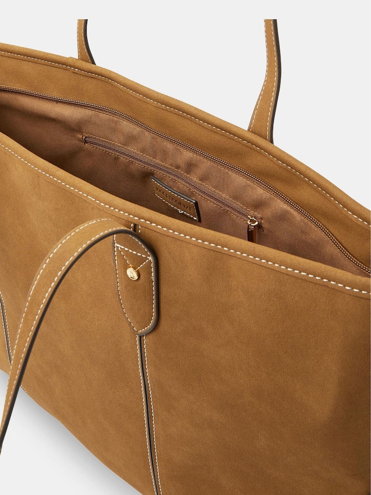 Accessorize Brown Suedette Tote Bag - Image 2 of 2