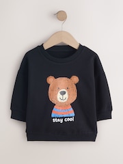Negro con oso - Printed Sweatshirt (3mths-7yrs) - Imagen 1 de 4