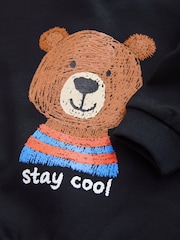 Negro con oso - Printed Sweatshirt (3mths-7yrs) - Imagen 3 de 4