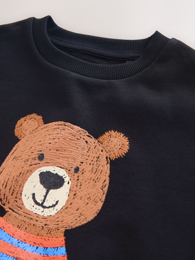 Negro con oso - Printed Sweatshirt (3mths-7yrs) - Imagen 4 de 4