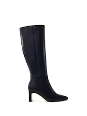Moda in Pelle Black Santi Knee-High Boots With Soft Square Toe - Image 1 of 4