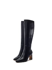 Moda in Pelle Black Santi Knee-High Boots With Soft Square Toe - Image 2 of 4