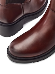 Moda in Pelle Brown Mbymoda Olliia Ribbed Elastic Block Heel Boot - Image 3 of 4