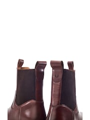 Moda in Pelle Brown Mbymoda Olliia Ribbed Elastic Block Heel Boot - Image 4 of 4