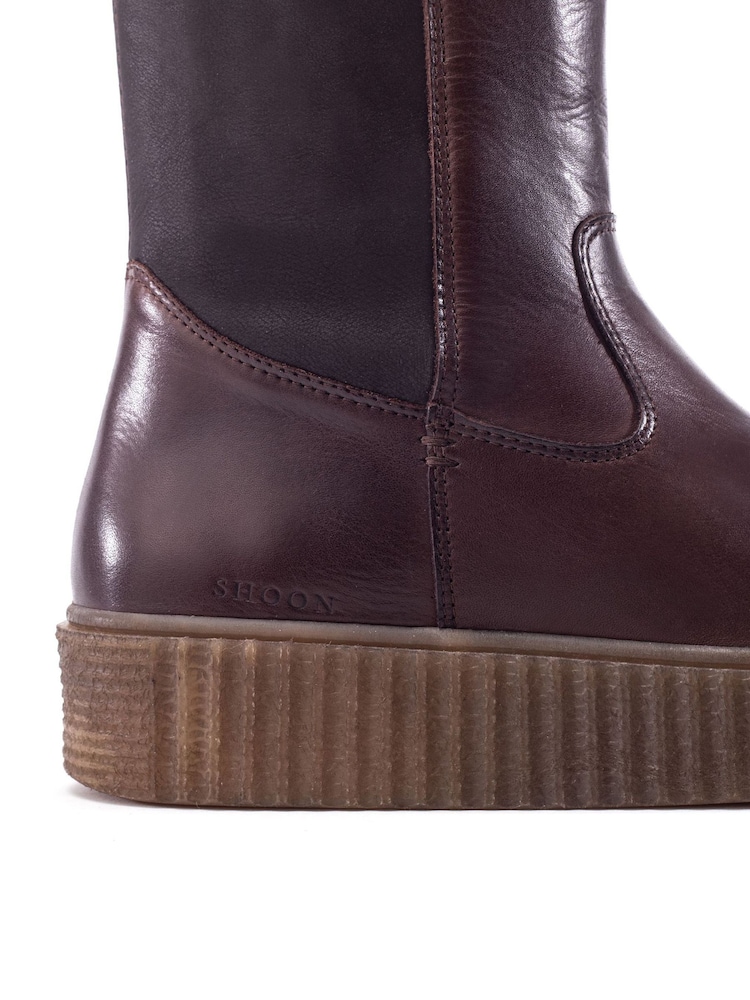 Moda in Pelle Brown Sh Indi Long Boots On Crepe Effect Sole - Image 4 of 4 Moda in Pelle Brown Sh Indi Long Boots On Crepe Effect Sole - Image 4 of 4