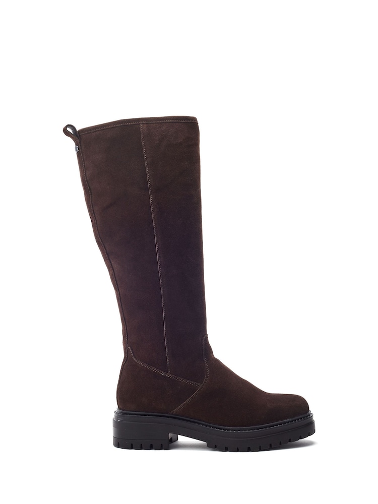 Moda in Pelle Brown Rakeela Chunky Sole Long Boots - Image 1 of 4
