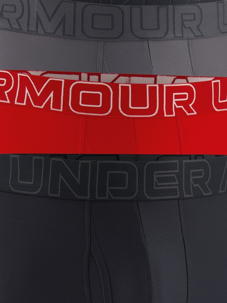 Under Armour Grey Performance Tech 6inch Boxers 3 Pack - Image 5 of 5