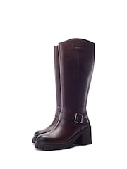 Rot - Moda in Pelle Sh Arran Block Heel Long Boots With Buckle Trim - Bild 2 von 4