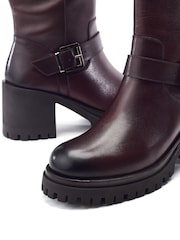 Rot - Moda in Pelle Sh Arran Block Heel Long Boots With Buckle Trim - Bild 3 von 4