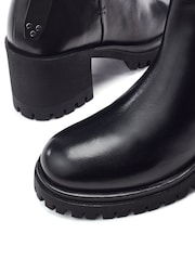 Negru - Moda in Pelle Sh Ariss Heeled Chunky Buckle Boots - Imaginea 4 din 4
