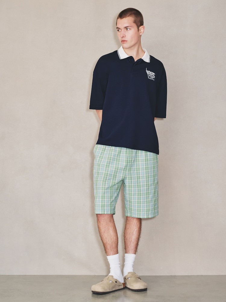 Grün - EDIT Madras Check Drawstring Shorts - Bild 2 von 8