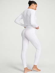 Victoria's Secret White Pointelle Thermal Henley Long Pyjama Set - Image 2 of 2