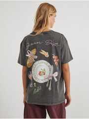 Skinnydip Grey Dinner Date T-Shirt in Acid Wash - Image 2 of 4