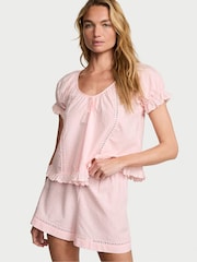 Victoria's Secret Angel Pink Polka Dot Puff Sleeve Short Pyjama Set - Image 2 of 3