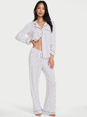 Victoria's Secret Coconut White Polks Dots Modal Long Pyjamas Set - Image 2 of 4