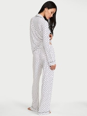Victoria's Secret Coconut White Polks Dots Modal Long Pyjamas Set - Image 3 of 4
