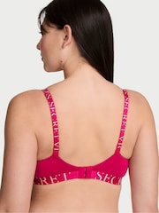 Victoria's Secret Vibrant Fuchsia Pink Lightly Lined Non Wired Cotton Exploded Logo Bra - Image 2 of 2