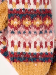 FatFace Mustard Fairisle Slipper Socks - Image 2 of 2