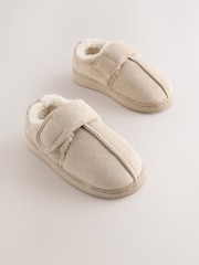 Neutral Warm Lined Touch Fastening Cupsole Slippers - Image 1 of 5