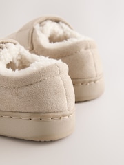 Neutral Warm Lined Touch Fastening Cupsole Slippers - Image 3 of 5