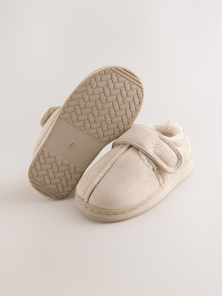 Neutral Warm Lined Touch Fastening Cupsole Slippers - Image 5 of 5 Neutral Warm Lined Touch Fastening Cupsole Slippers - Image 5 of 5