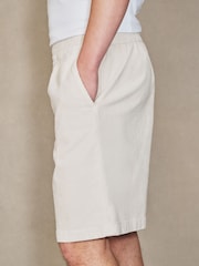 Ecru - EDIT Corduroy Drawstring Waist Shorts - Imaginea 3 din 6