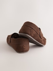 Brown Dog Touch Fastening Moccasin Slippers - Image 4 of 5