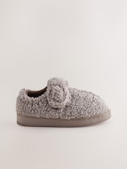 Neutral Borg Warm Lined Touch Fastening Cupsole Slippers - Image 2 of 6