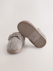 Neutral Borg Warm Lined Touch Fastening Cupsole Slippers - Image 3 of 6