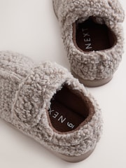 Neutral Borg Warm Lined Touch Fastening Cupsole Slippers - Image 5 of 6