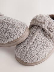 Neutral Borg Warm Lined Touch Fastening Cupsole Slippers - Image 6 of 6