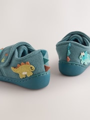 Teal Dino Touch Fastening Cupsole Slippers - Image 5 of 5