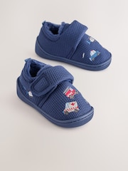 Navy Transport Touch Fastening Cupsole Slippers - Image 1 of 5
