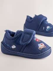 Navy Transport Touch Fastening Cupsole Slippers - Image 3 of 5