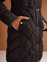 Lipsy Black Shower Resistant Midweight Longline Padded Coat (5-16yrs) - Image 5 of 6