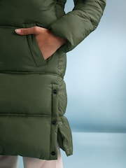 Lipsy Khaki Green Shower Resistant Midweight Longline Quilted Belted Puffer Coat (5-16yrs) - Image 3 of 6