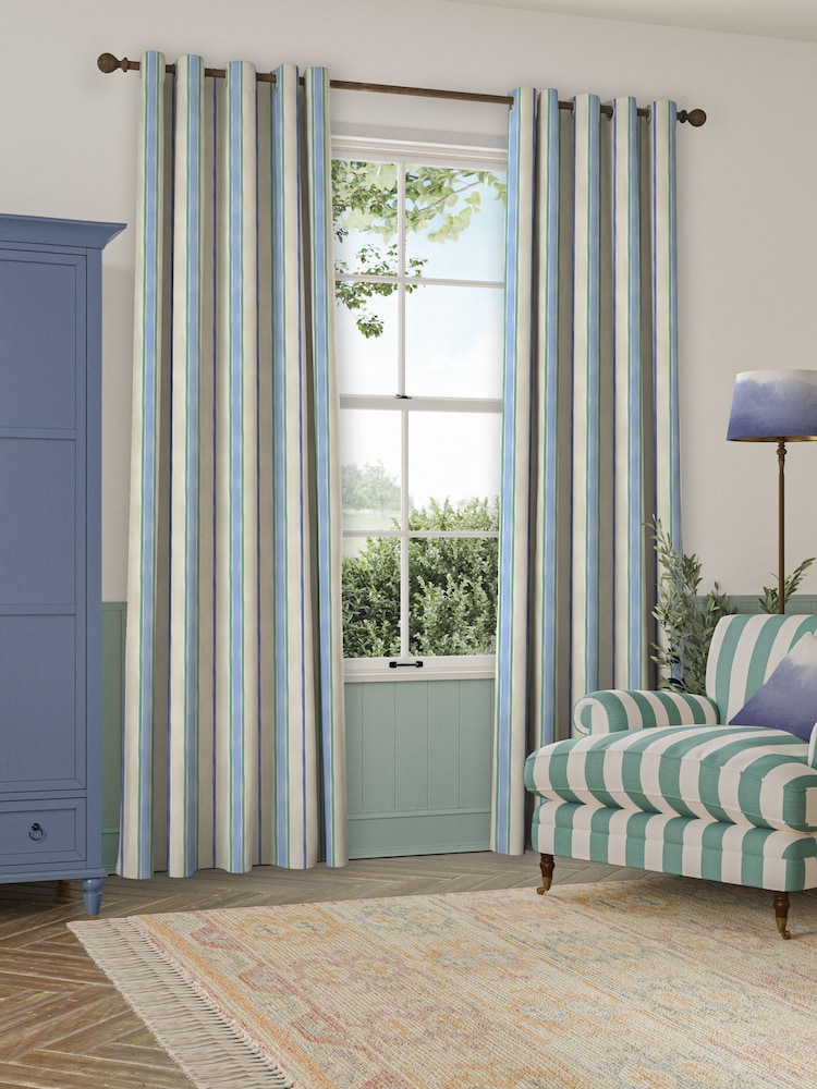 Bluebellgray Atlantic Seaside Stripe Made to Measure Curtains - Image 2 of 9
