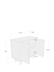 Dark Natural Arches Mango Wood Effect Small Sideboard - Image 3 of 5