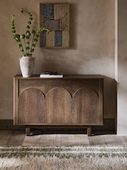 Dark Natural Arches Mango Wood Effect Slim Sideboard - Image 1 of 12