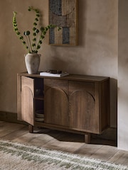 Dark Natural Arches Mango Wood Effect Slim Sideboard - Image 3 of 12